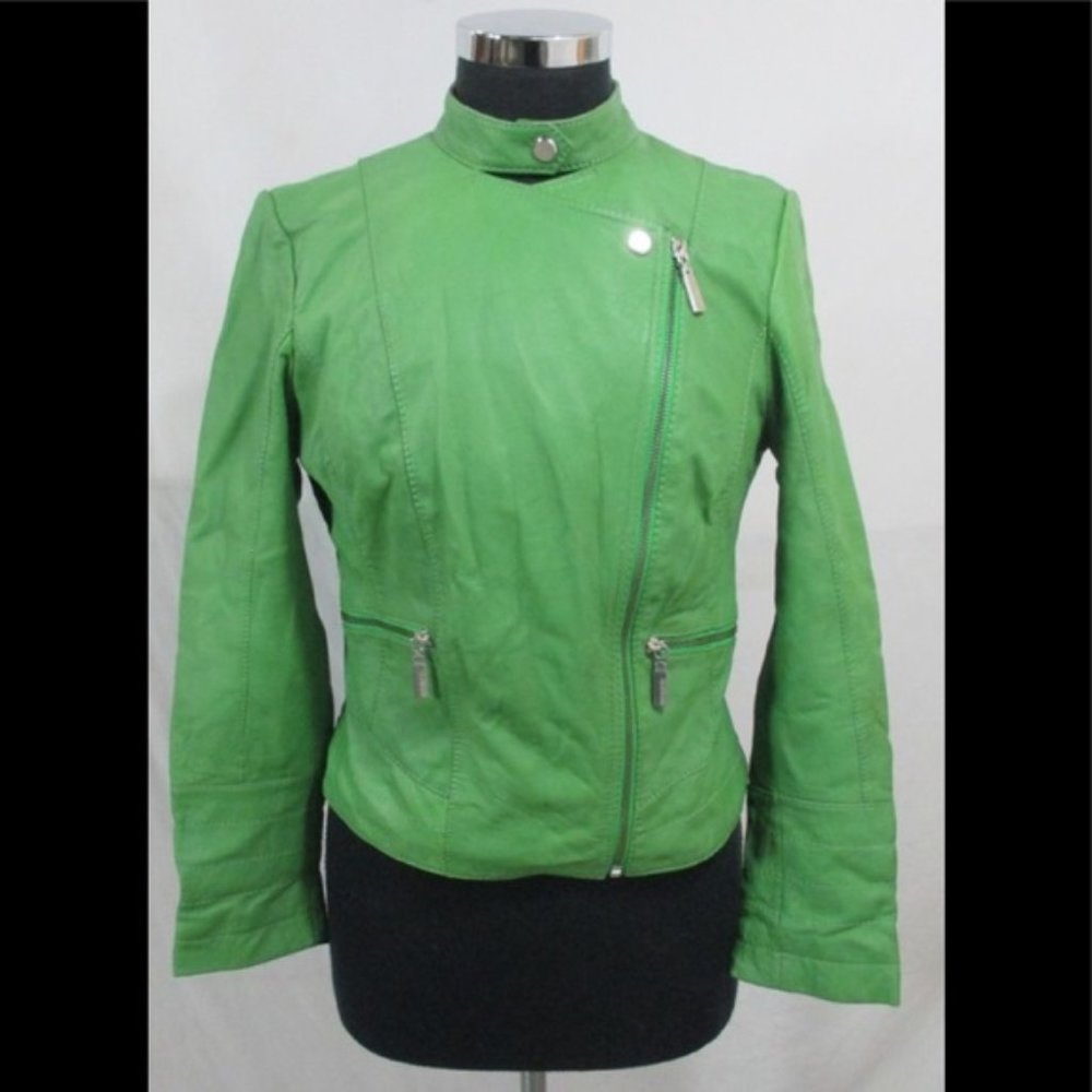 Bernardo Green Leather Jacket